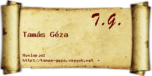 Tamás Géza névjegykártya